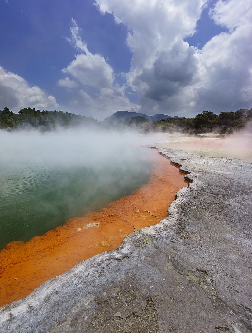 Champagne pond in Wai-O-Tapu geothermal area, Rotorua, New Zealand